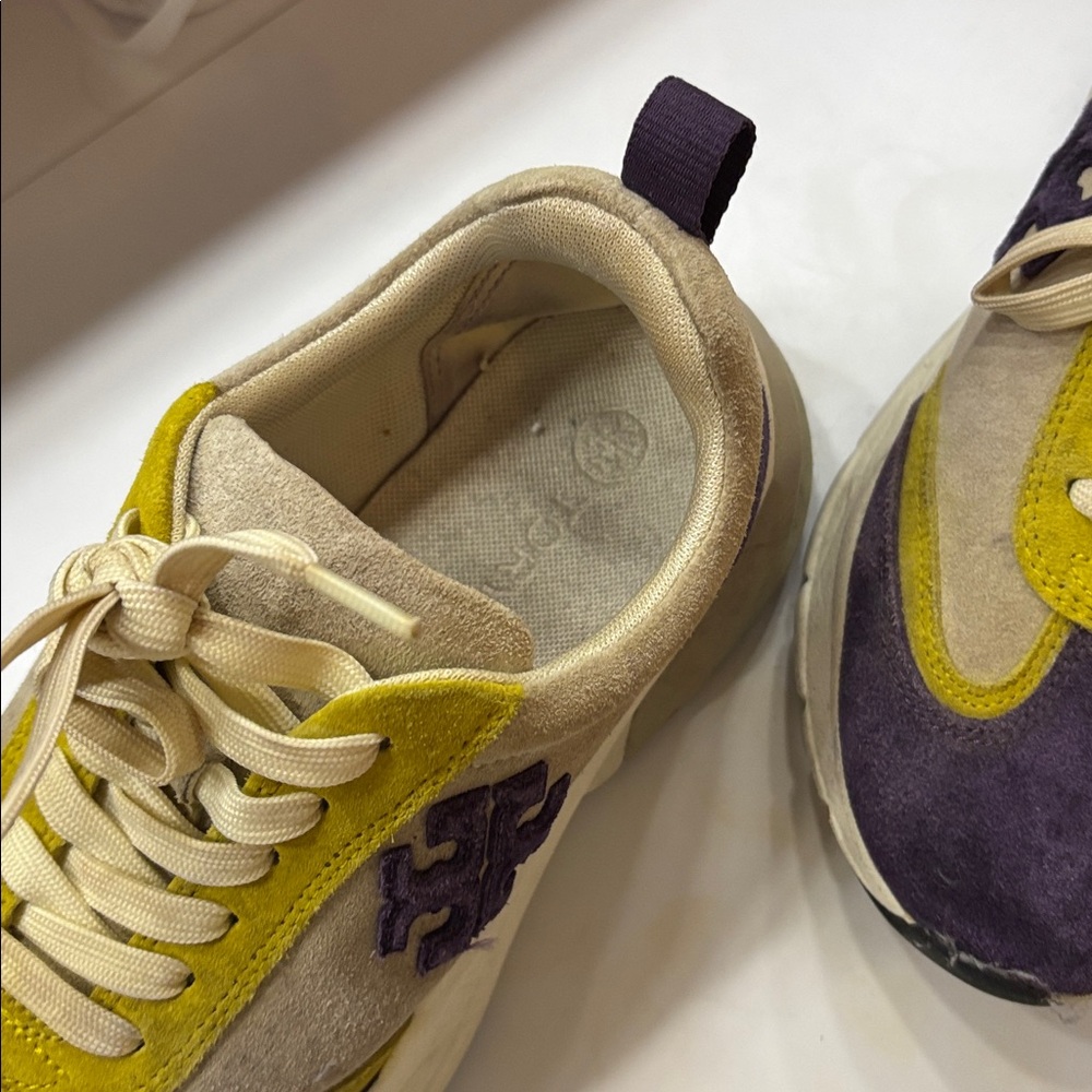 Tory Burch Cream and Purple Sneakers - Picture 3 of 4